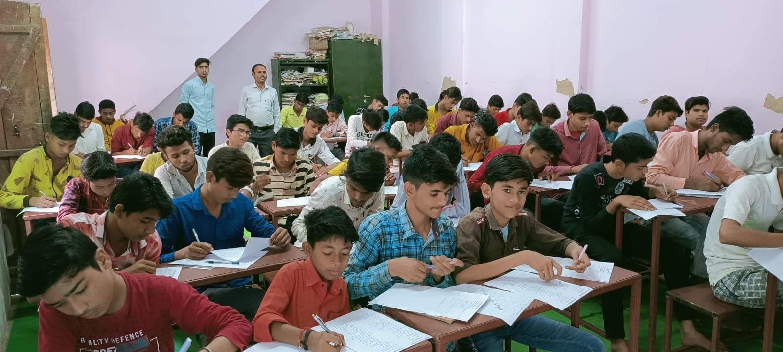 A group of students collaborating on a project